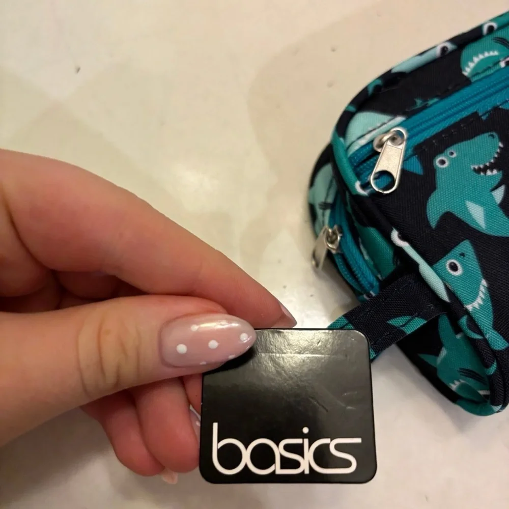 NWT Basics blue shark pencil case